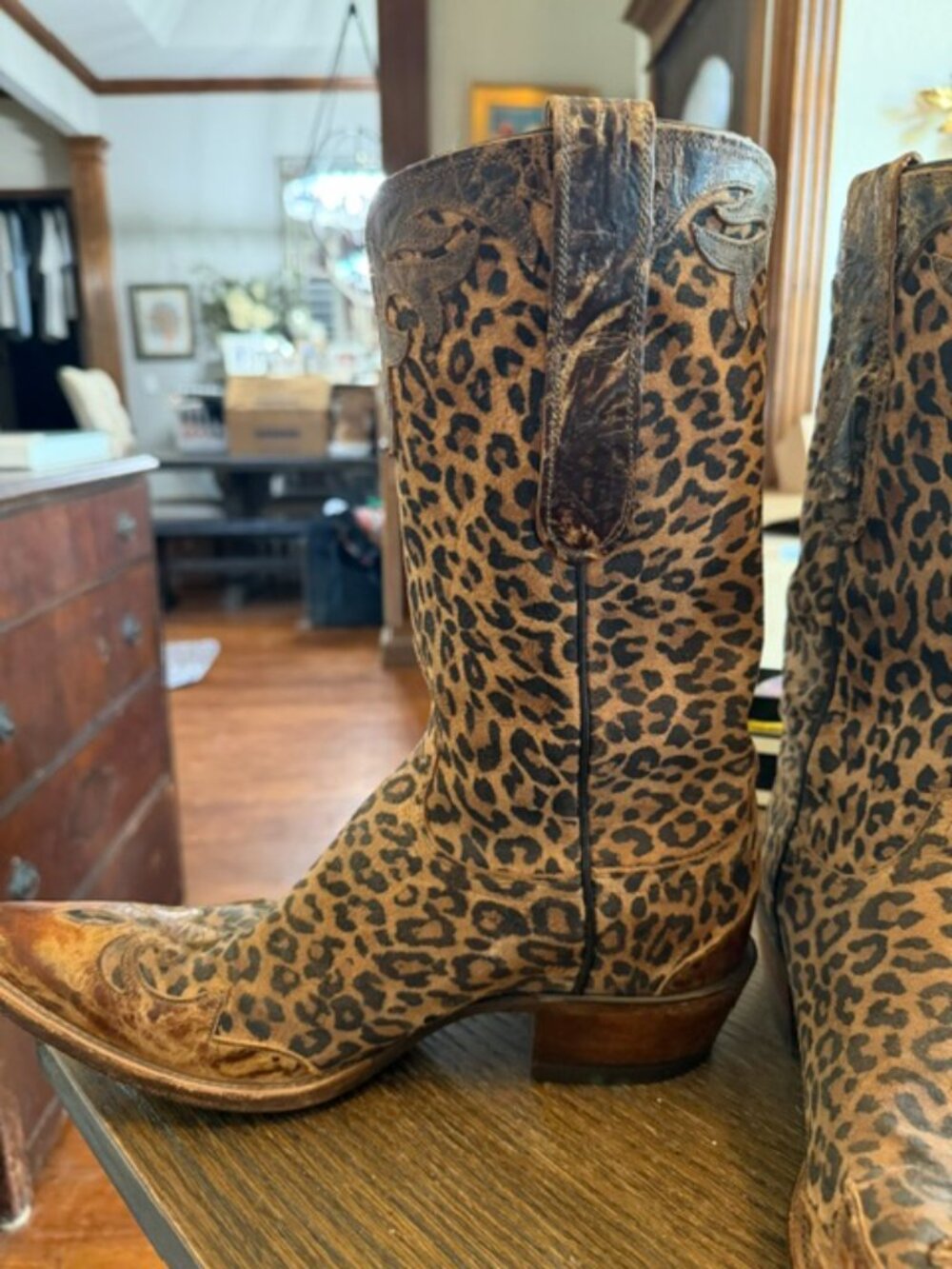 Lucchese RAREDiva Angiola Limited Ed. Cowboy Boots Women 9B Leopard Print 90/120 - Picture 4 of 15